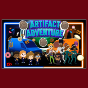 Button showing the Artifact Adventure game logo