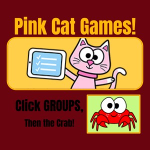 Button showing the Pink Cat Games logo for 1st grade